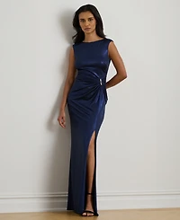 Lauren Ralph Women's Buckle-Trim Metallic Jersey Gown