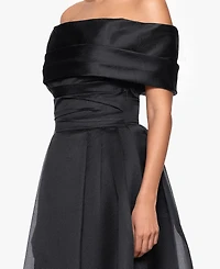 Betsy & Adam Petite Off-The-Shoulder Strapless Midi Dress