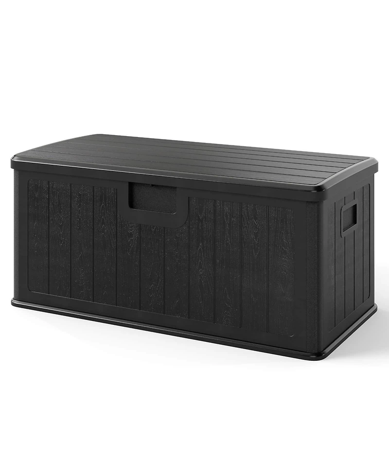 Costway Storage Box with Lockable Design & Gas Strut Handle 2 Person Bench Garden Organizer