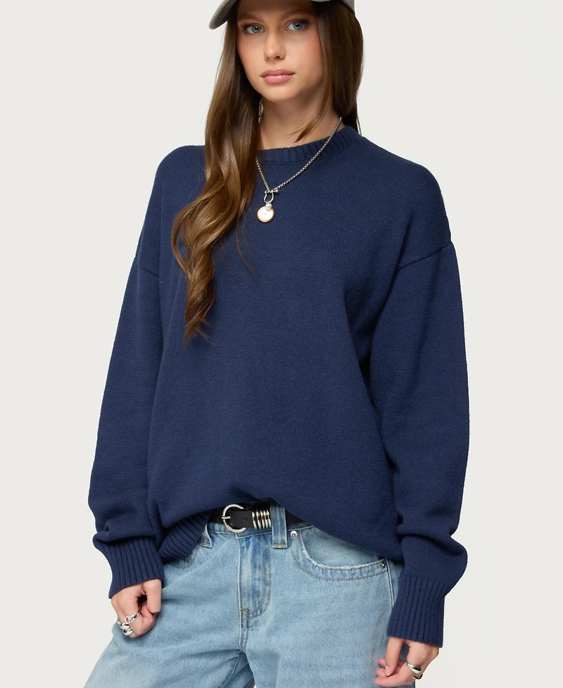 Edikted Women's Priscila Oversized Crewneck Sweater