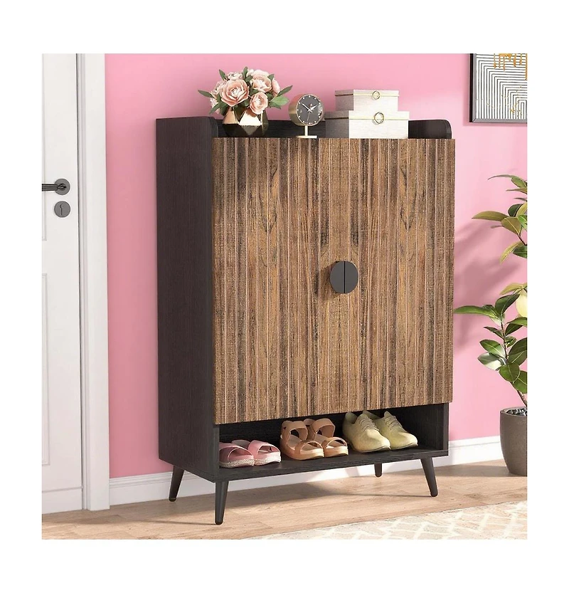 Shoe Storage Cabinet with Two Doors and Shelf