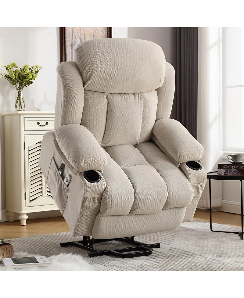 sumyeg Power Lift Recliner with Heat Massage Side Pocket and Usb Port