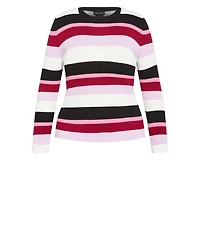 City Chic Plus 70's Stripe Sweater