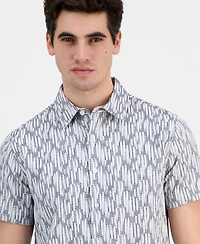 Guess Men's Bowline Cotton Jacquard Short-Sleeve Shirt