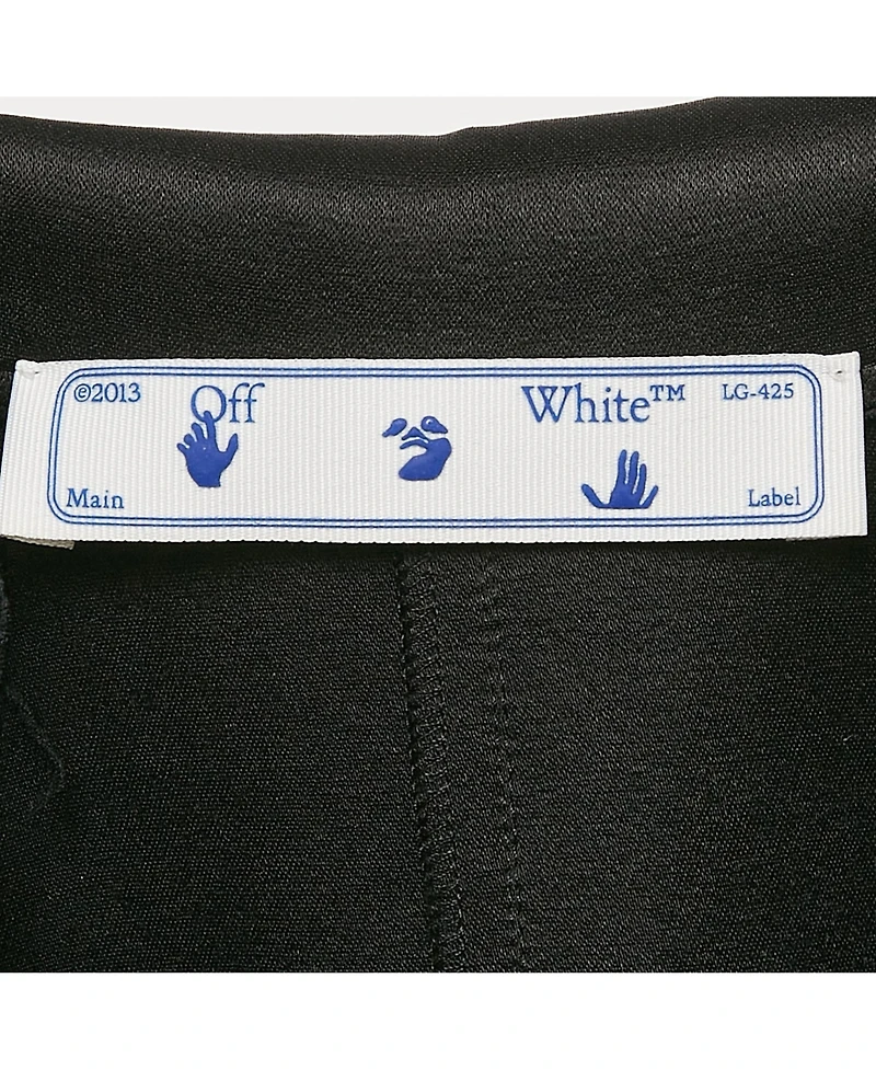 Pre-Owned Off-White Women's Printed Satin Button Front Belted Tokyo Dress