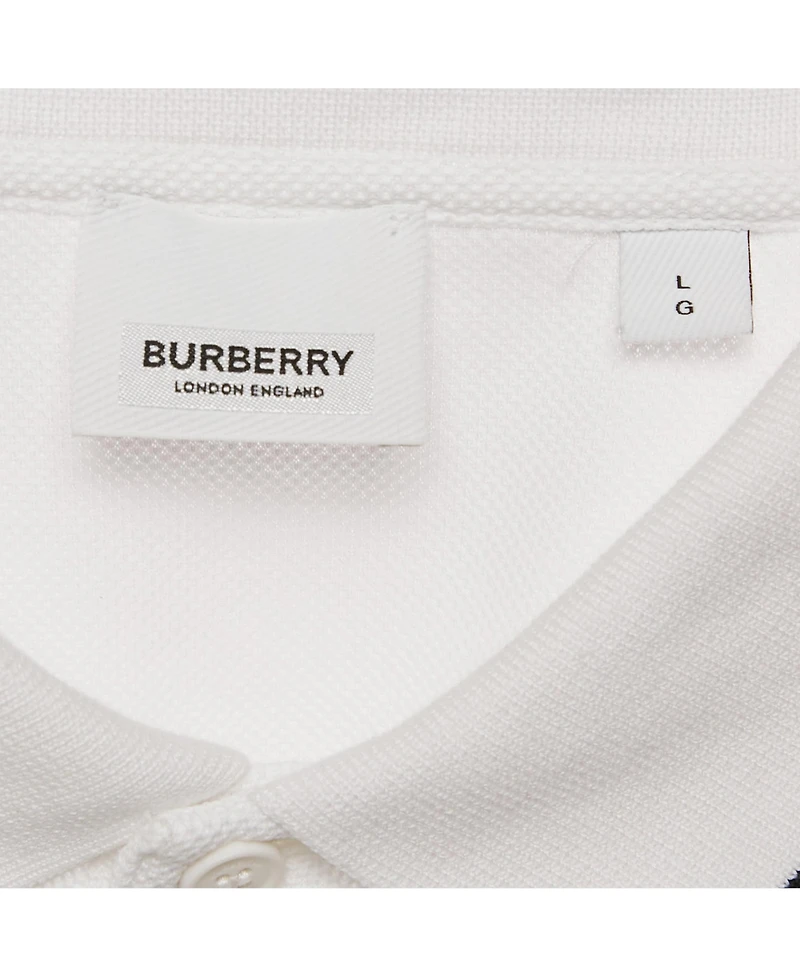 Pre-Owned Burberry Men's Cotton Tb Monogram Pique Polo T-Shirt