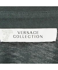 Pre-Owned Versace Men's Collection Green Logo Applique Detail Cotton Polo T-Shirt