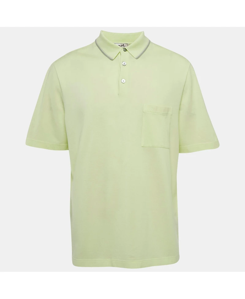 Pre-Owned Hermes Men's Cotton Pique Polo T-Shirt