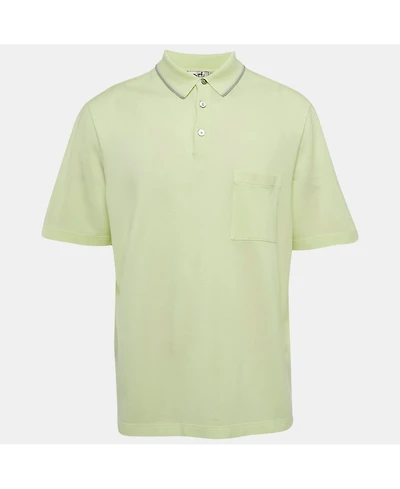 Pre-Owned Hermes Men's Cotton Pique Polo T-Shirt