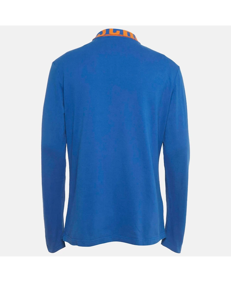 Pre-Owned Moschino Men's Cotton Pique Long Sleeve Polo T-Shirt