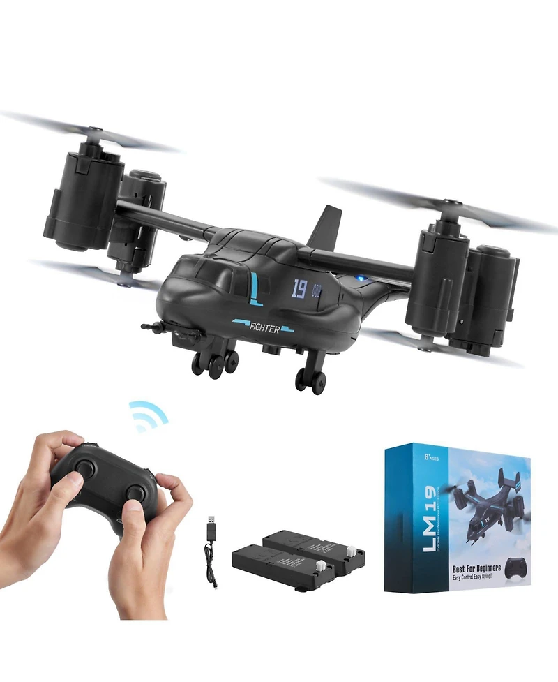 Mecale Rc Helicopter, 2.4GHz 4-Channel with Gyro & Wing Lights, One-Key Takeoff/Landing Flying Plane Toy for Kids 8+