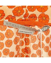 Pre-Owned Stella Mccartney Women's Orange Ditsy Floral Print Silk Trousers
