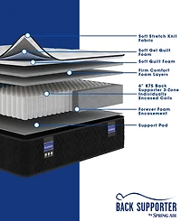 Spring Air Back Supporter Audrey 11" Hybrid Firm Tight Top Mattress Set, Queen Split
