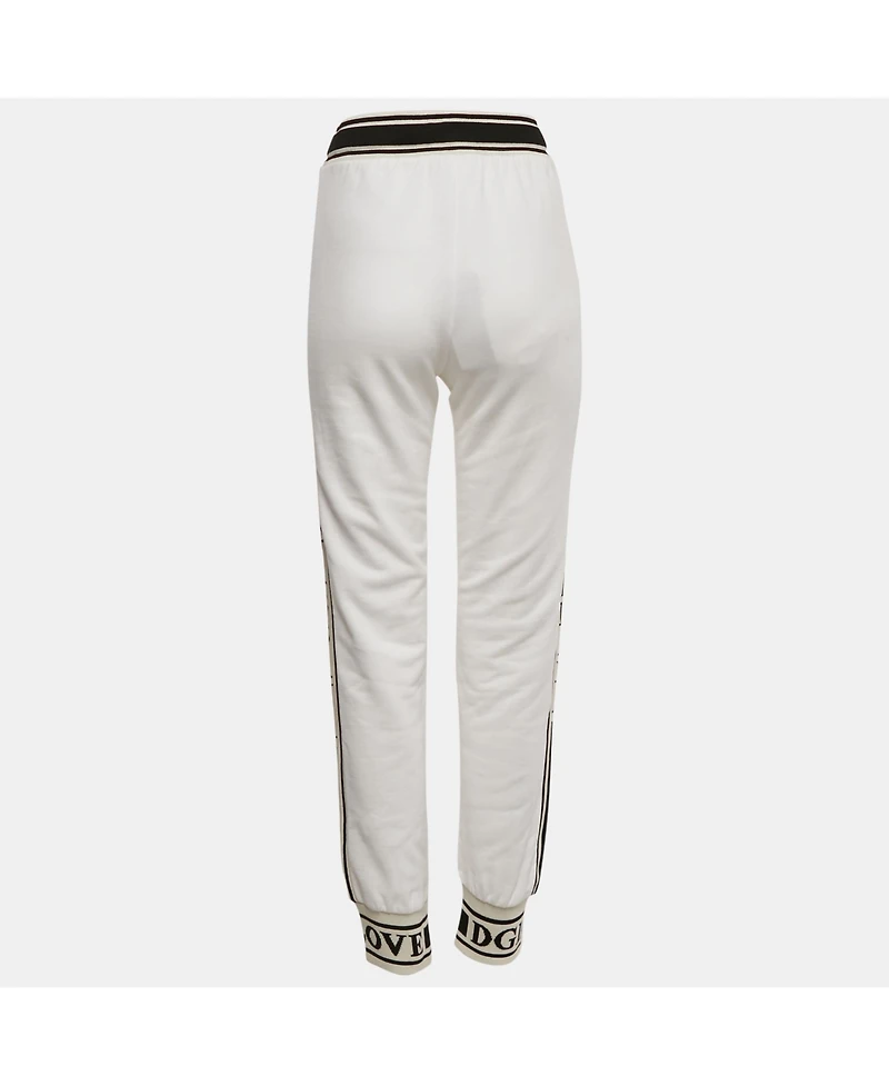 Pre-Owned Dolce & Gabbana Women's Logo Band Cotton Track Pants