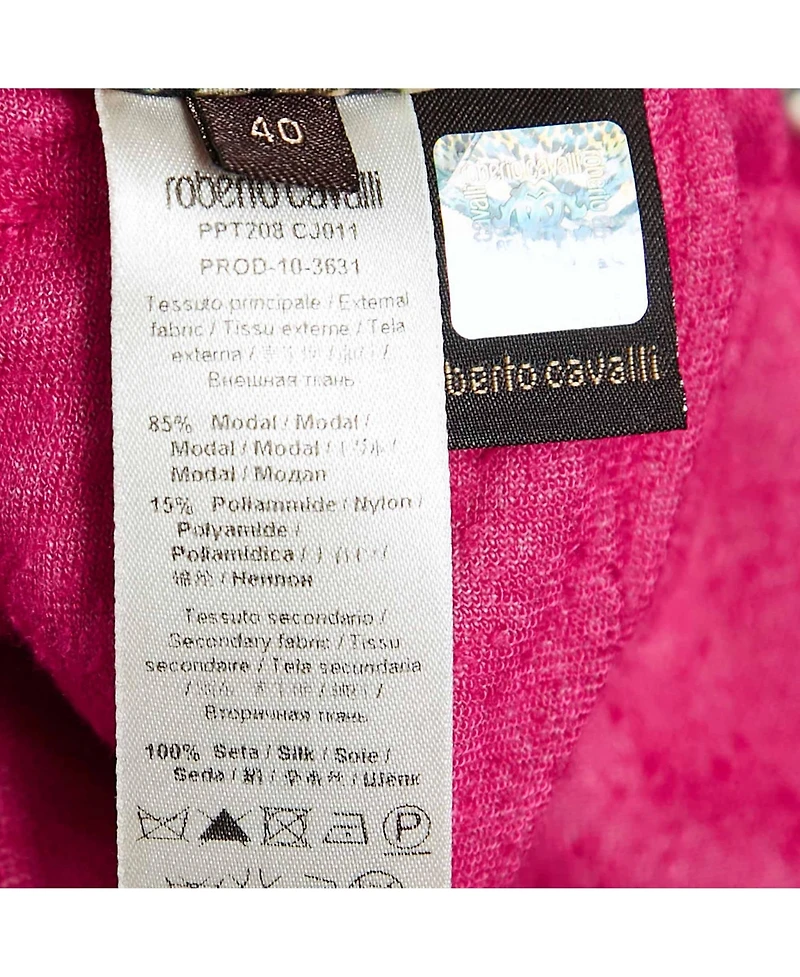 Pre-Owned Roberto Cavalli Women's Embroidered Velvet Knit Pants