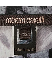 Pre-Owned Roberto Cavalli Women's Blue Leopard Print Jersey Leggings