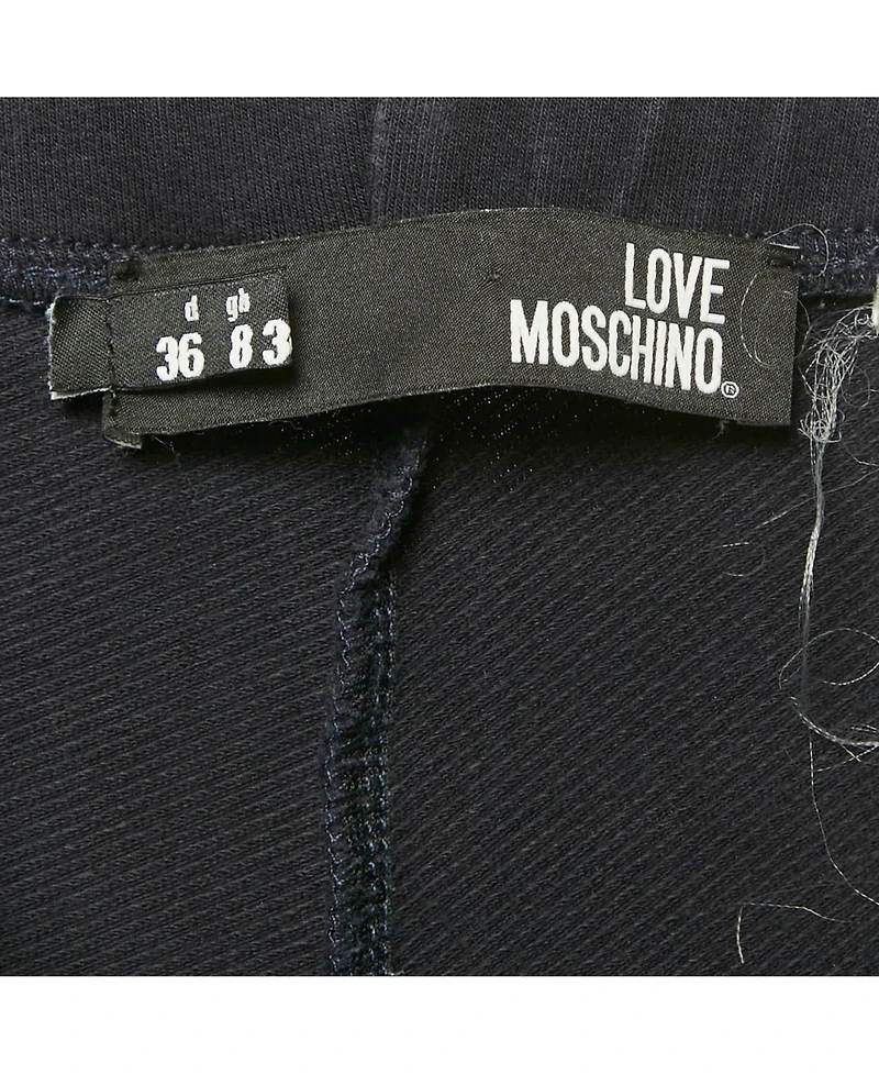 Pre-Owned Love Moschino Women's Love Applique Cotton Knit Sweat Pants