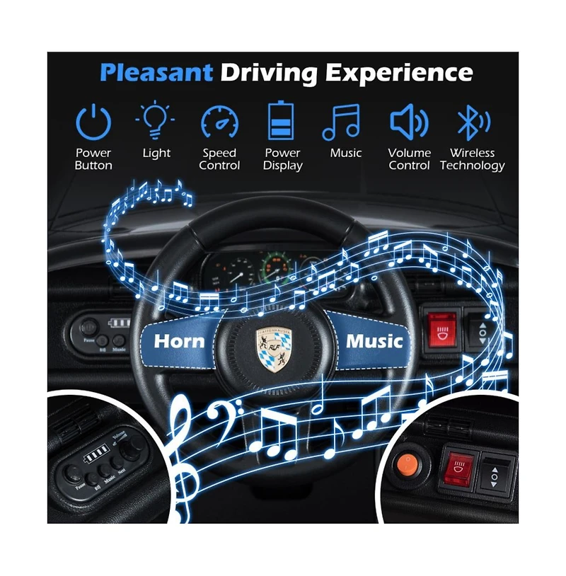 Hongge 12V Electric Ride On Car with Remote Control and Music