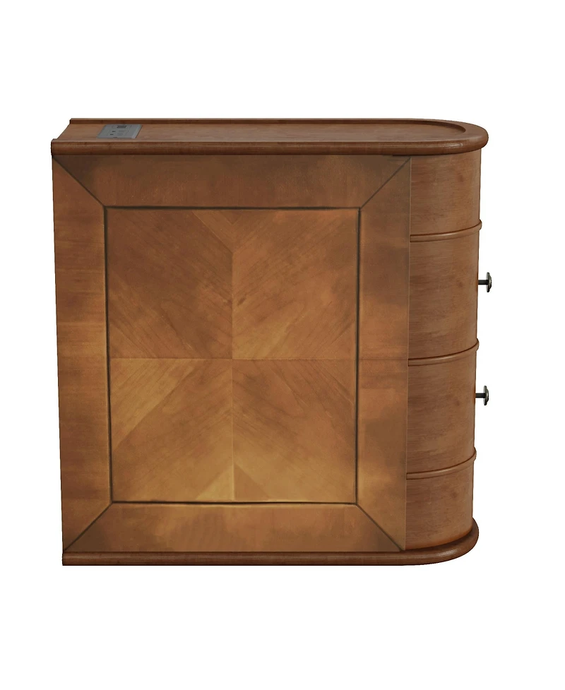 sumyeg Charging End Table with Drawers Sofa Side Table Storage