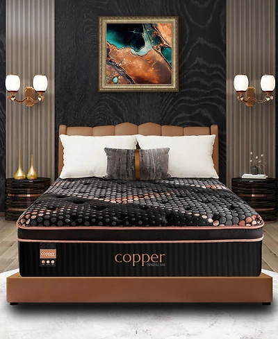 Spring Air Copper Hybrid Quilted 16.5" Cushion Firm Euro Pillow Top Mattress, King