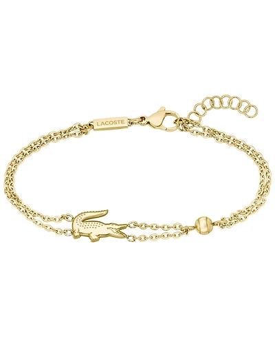 Lacoste Women's Crocodile Double Chain Bracelet
