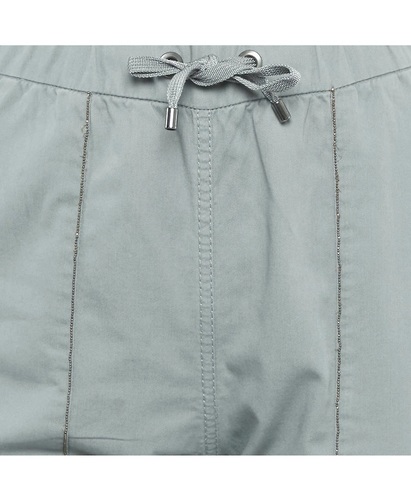 Pre-Owned Brunello Cucinelli Women's Gabardine Monili Detail Trousers