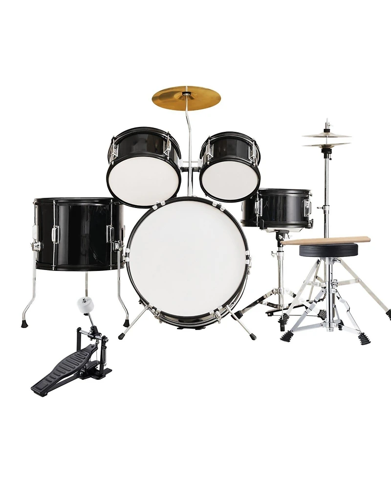 Sugift Kids Drum Set 5-Piece 16" Full Beginner Kit with Cymbals Pedals