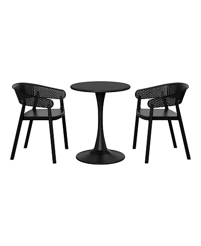 WestinTrends -Piece Indoor Outdoor Metal Patio Dining Table Set With Stackable Chairs