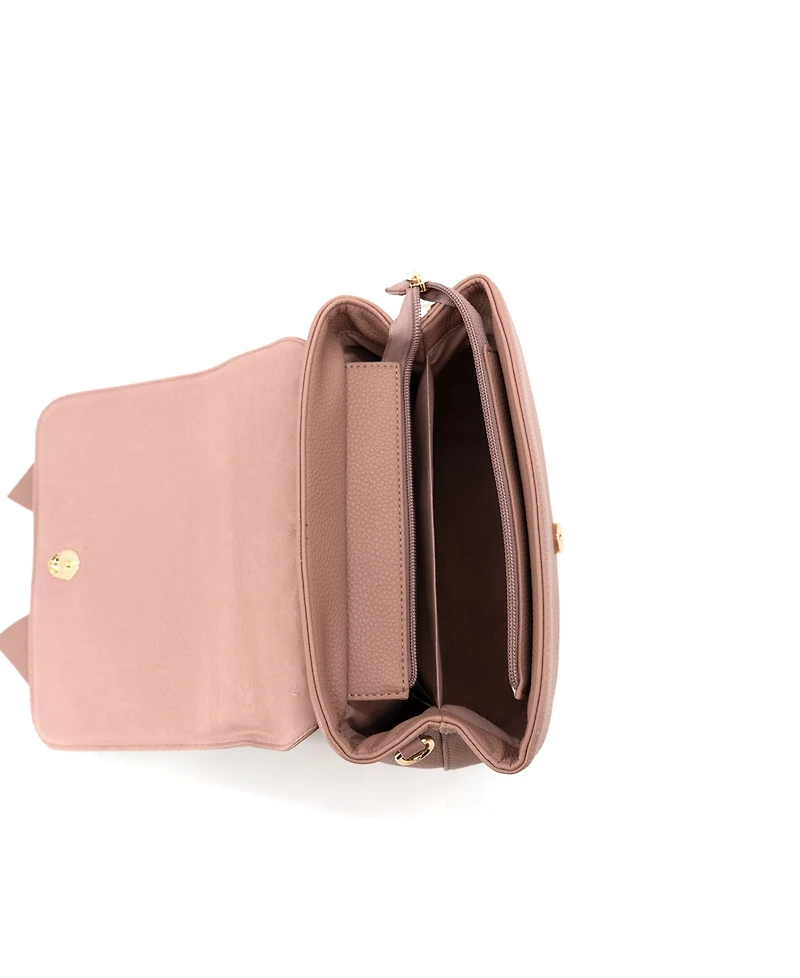 Like Dreams Noble Cross-Bow Embossed Small Satchel Bag