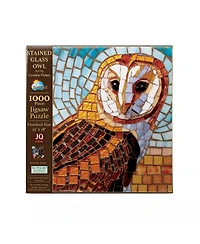 SunsOut Stained Glass Owl 1000 piece Jigsaw Puzzle for Adults