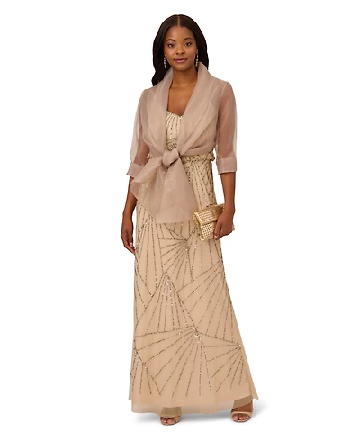 Adrianna Papell Organza Wrap Jacket