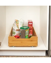Household Essentials Glidez Bamboo Pull-Out Storage Organizer, 1-Tier Design, Natural