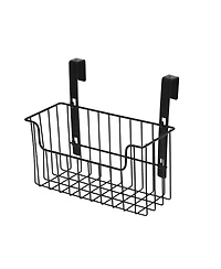 Household Essentials Over the Door Cut Out Metal Basket, Black