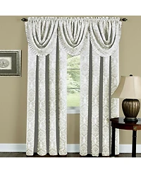 Kate Aurora 5 Piece Damask Thermal Blackout Rod Pocket Window Curtains & Valances Set