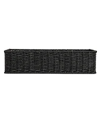 Household Essentials Handwoven Paper Rope Rectangular Storage Basket, Black