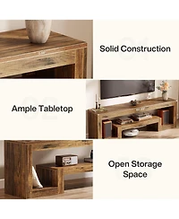 Tribesigns 63-Inch Tv Stand for 55/60/65/75-Inch TVs, Farmhouse Entertainment Center, Rustic Brown