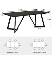 Tribesigns 70.87" Conference Table, Rectangular Seminar Table Boardroom Desk for Office Meeting Conference Room