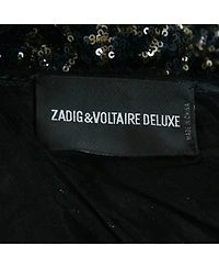 Pre-Owned Zadig & Voltaire Women's Deluxe Black/gold Sequin Rousse Mini Dress