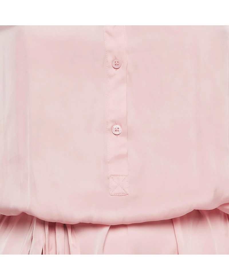 Pre-Owned Zadig & Voltaire Women's Pink Satin Belted Raos Midi Dress