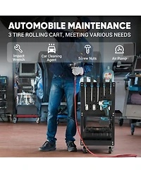 Ldhthopi 3 Tier Rolling Tool Cart All Metal Utility Cart with Wheels 330 lb Capacity and Storage Shelves for Garage or Workshop