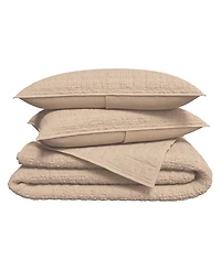 Linery & Co. 3-Pc. 100% Cotton Honeycomb Waffle Garment Washed Quilt Set