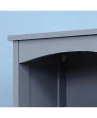 Homcom Bathroom Storage Cabinet, Free Standing Bath Storage Unit, Tall Linen Tower with 3-Tier Shelves and Drawer, Grey