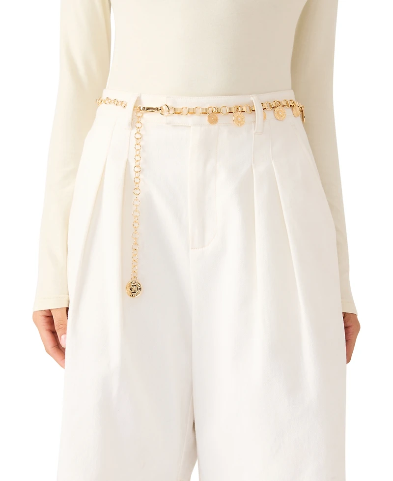 Steve Madden Women's Coin Dangle Chain Belt