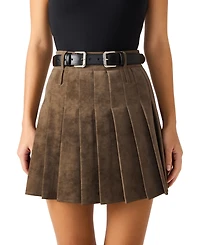 Steve Madden Women's Reversible Beveled Edgestitched Double Buckle Belt