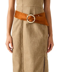 Steve Madden Women's Hammered Circle Buckle Sash Belt