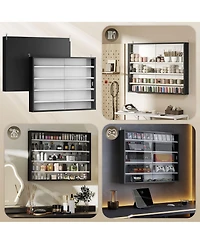 Homcom 5-Tier Display Cabinet Glass Cabinet with 4 Adjustable Shelves,