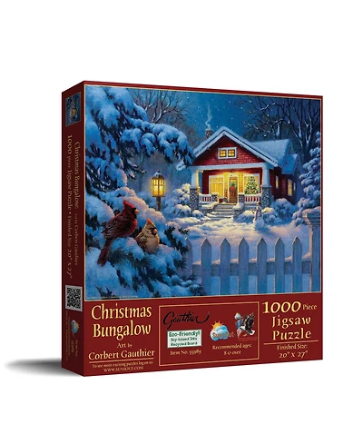 SunsOut Christmas Bungalow 1000 piece Jigsaw Puzzle for Adults Christmas