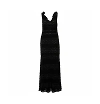 Pre-Owned Missoni Women's Lurex Knit Ruffled Neck Sleeveless Maxi Dress