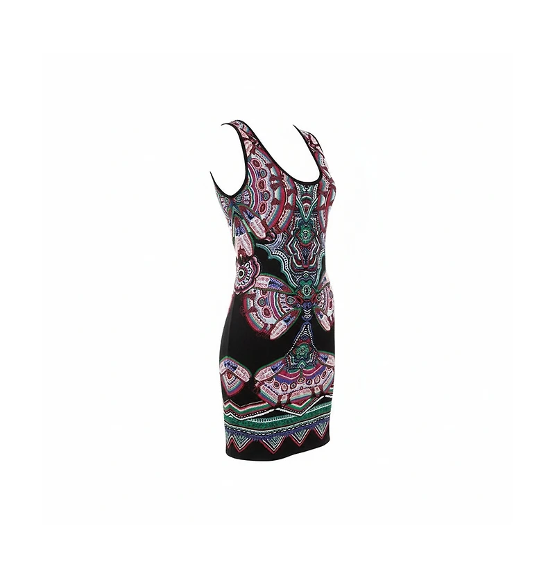 Pre-Owned Roberto Cavalli Women's Multicolor Lurex Jacquard Knit Sleeveless Dress