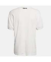 Pre-Owned Dolce & Gabbana Women's White Boycott Logo Print Cotton T-Shirt